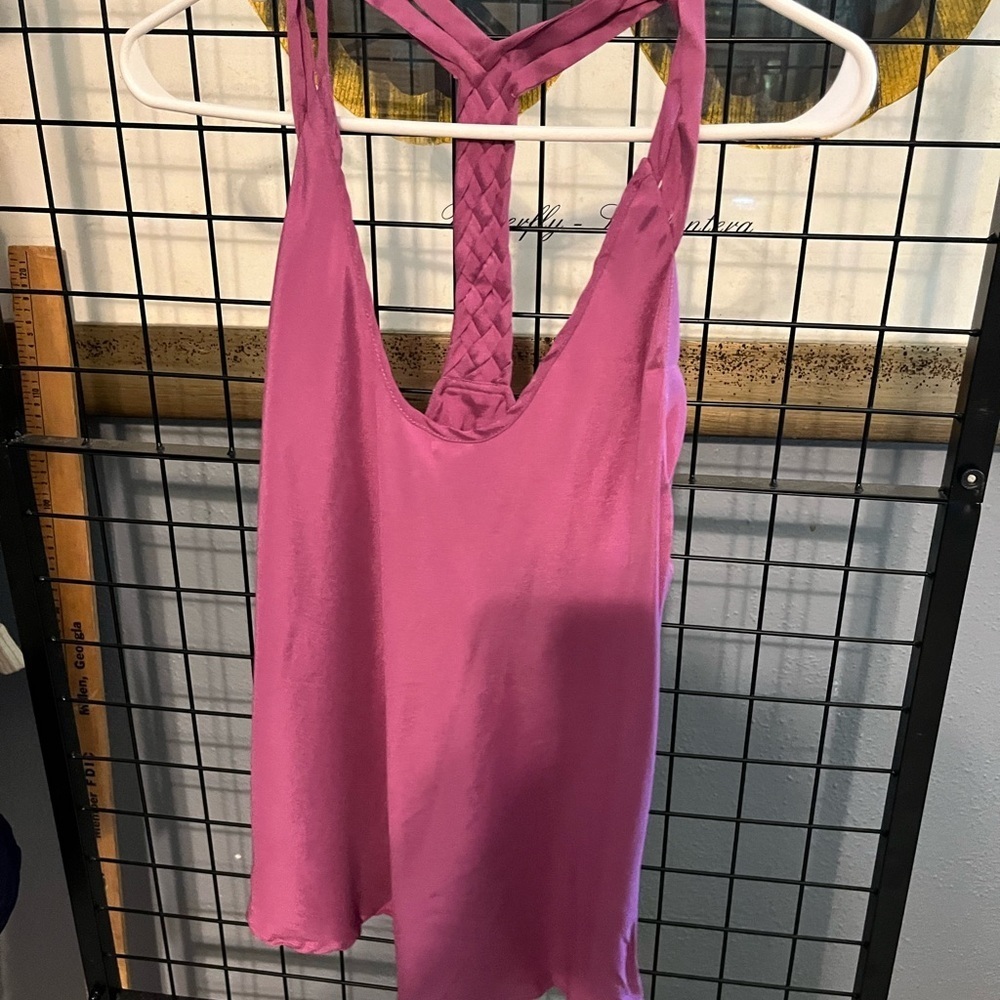 Pink Sleeveless Women's Top 95 percent silk 5 percent spandex